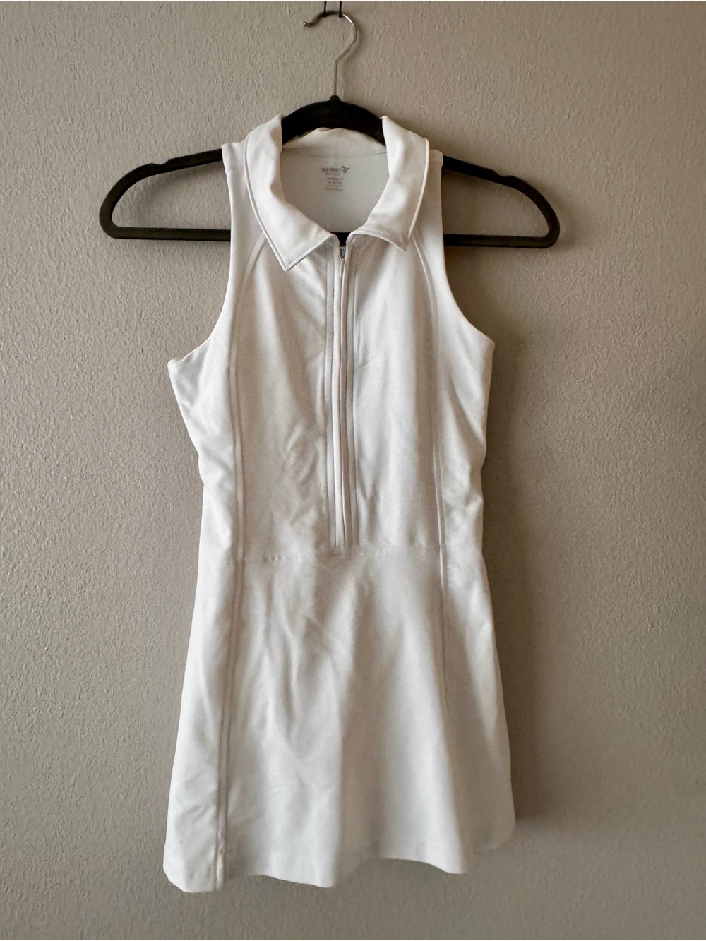 Old Navy White Sleeveless Zip Polo Mini Dress size 14/16 girls